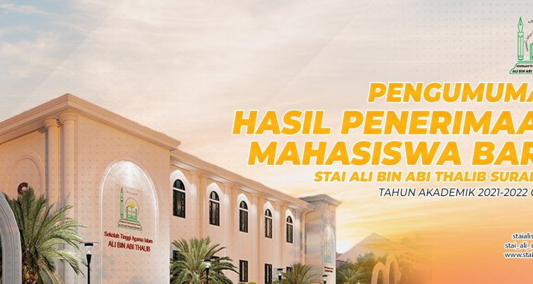 Pengumuman Hasil PMB STAI Ali bin Abi Thalib Surabaya Tahun Ajaran 2021/2022 Semester Genap